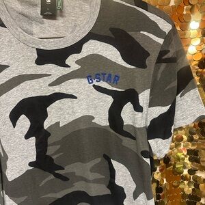 G-Star Men's Camo Tee - Gray, Black, and Blue